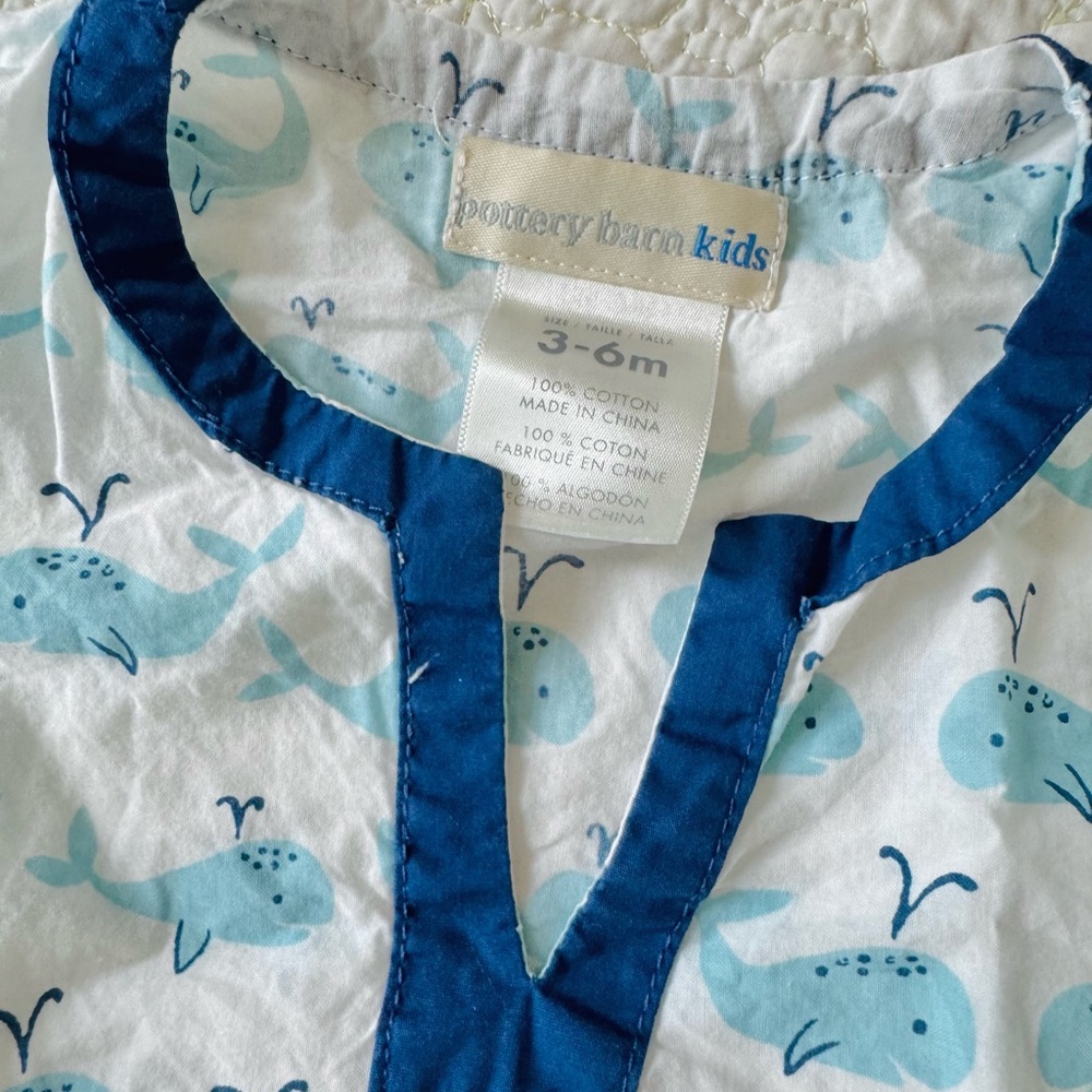 PB kids 6 month baby Blue Whale beach poop cover up cotton swim sun guard ocean